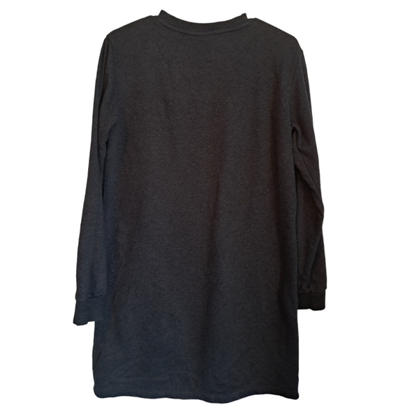 PUMA Athletic Fleece sweater Dress COMFY casual long sleeve pockets grey XS - Picture 2 of 10